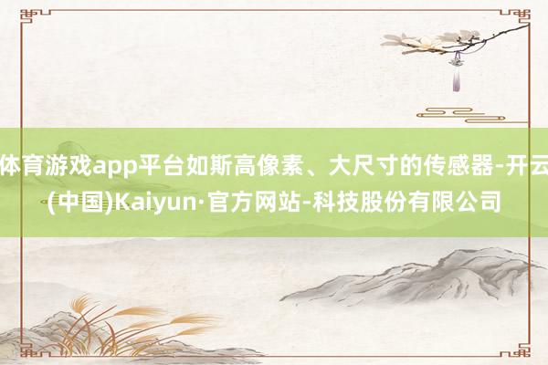 体育游戏app平台如斯高像素、大尺寸的传感器-开云(中国)Kaiyun·官方网站-科技股份有限公司