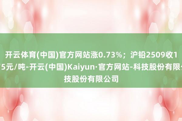 开云体育(中国)官方网站涨0.73%;沪铅2509收16875元/吨-开云(中国)Kaiyun·官方网站-科技股份有限公司