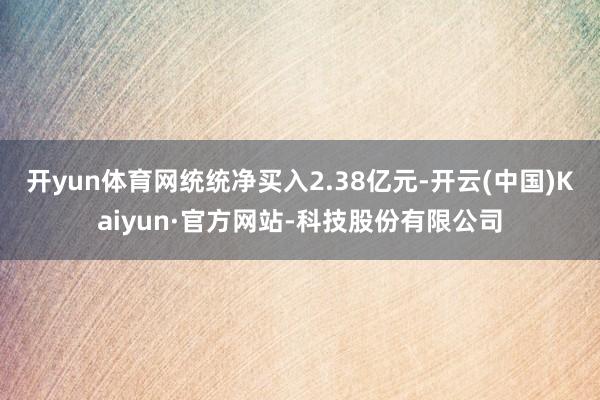 开yun体育网统统净买入2.38亿元-开云(中国)Kaiyun·官方网站-科技股份有限公司