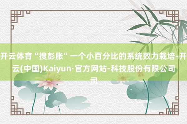 开云体育“搜彭胀”一个小百分比的系统效力栽培-开云(中国)Kaiyun·官方网站-科技股份有限公司